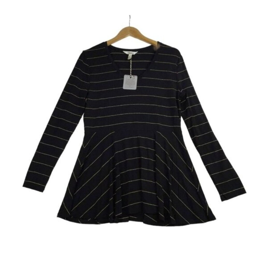 New Matilda Jane Enjoy the Party Peplum Top size Medium Black/Gold